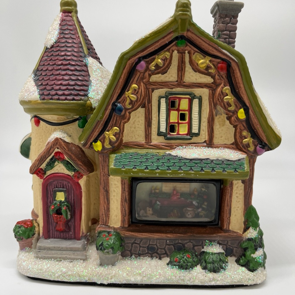 Charming Holiday Village House with LED Lights